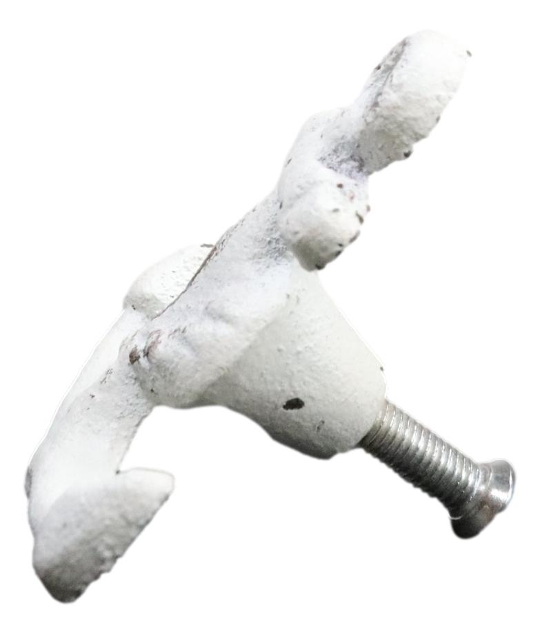 Set Of 6 Aged White Marine Sea Sailor Ship Anchor Drawer Cabinet Door Pull Knobs