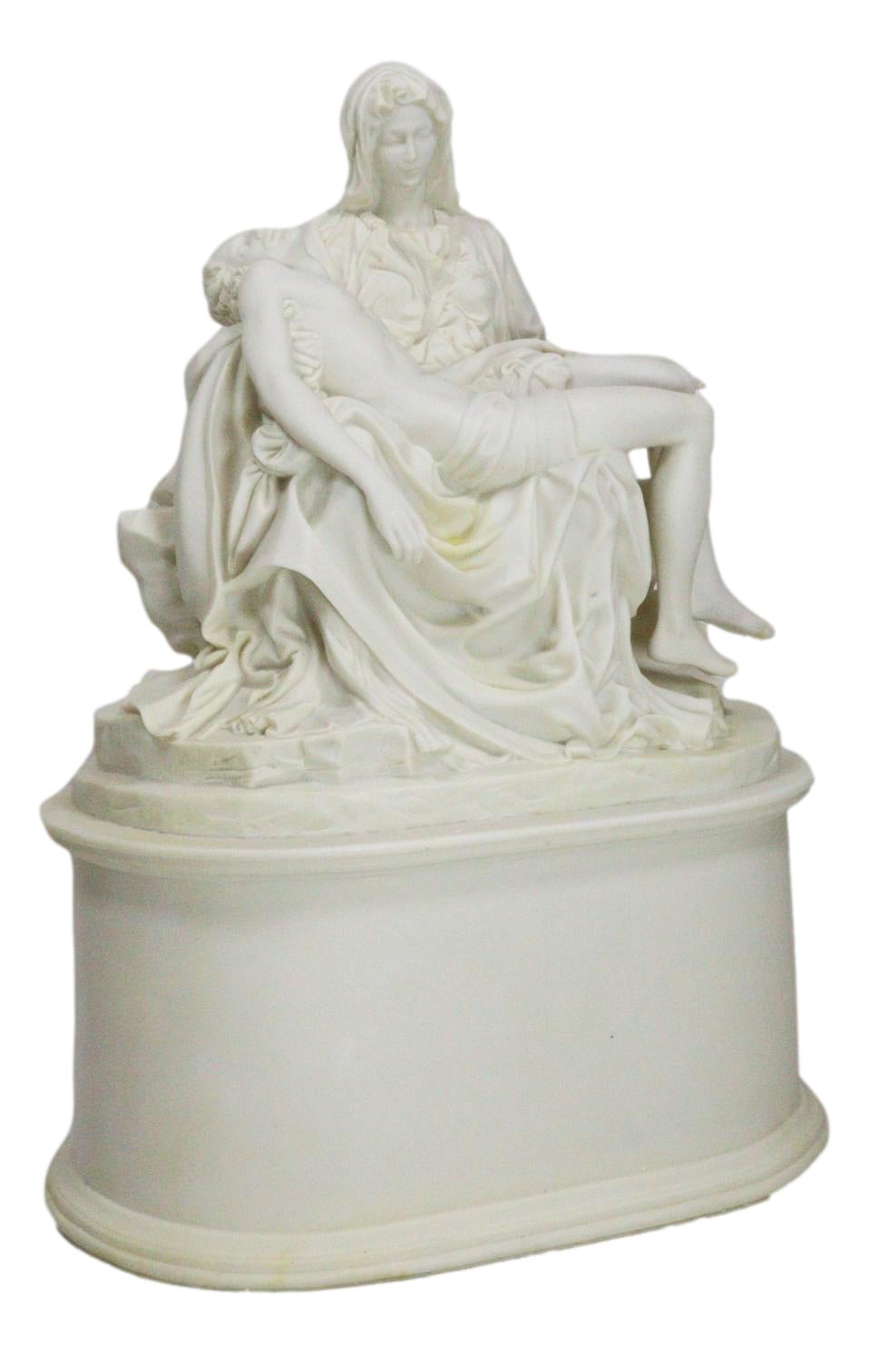 Ebros Gift White Catholic La Pieta Cremation Urn Devotional Figurine 14.75"Tall 300 Cubic Inches Capacity Bottom Load Feature - Ebros Gift
