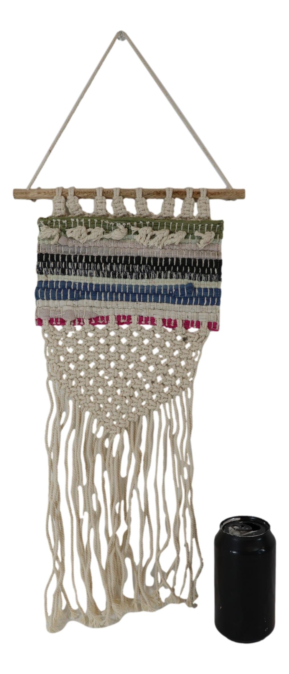 Bohemian Chic Kantha Quilt Macrame Tapestry Boho Wall Hanging Decor Art - Ebros Gift