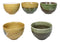 Abstract Art Tenmoku Glazed Ceramic 10oz Matcha Tea Bowl Set of 5 Made In Japan