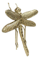 Small Gold Leaf Resin Modern Dragonfly Wall Sculpture Or Tabletop Decoration 7"