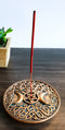 Wicca Sacred Knotwork Triple Moon Pentagram Round Incense Holder Burner