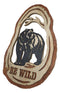 Rustic Western Be Wild Black Bear Forest Tree Ring MDF Wood Cutout Wall Decor