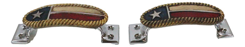 Set Of 2 Western Texas Lone Star Flag Drawer Cabinet Door Bar Pull Knobs Accent