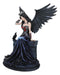 Dark Encounter Gothic Crowned Fairy Queen With Raven Crow On Ledge Figurine