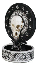 Gothic Raven Skull Triple Moon Astrology Zodiac Backflow Incense Cone Burner