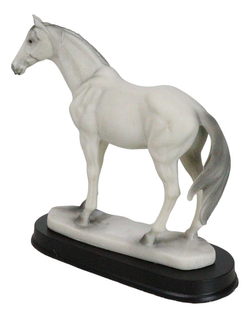 Equine Rare Breed Camarillo White Horse Steed Model Figurine On Base 6.25"L