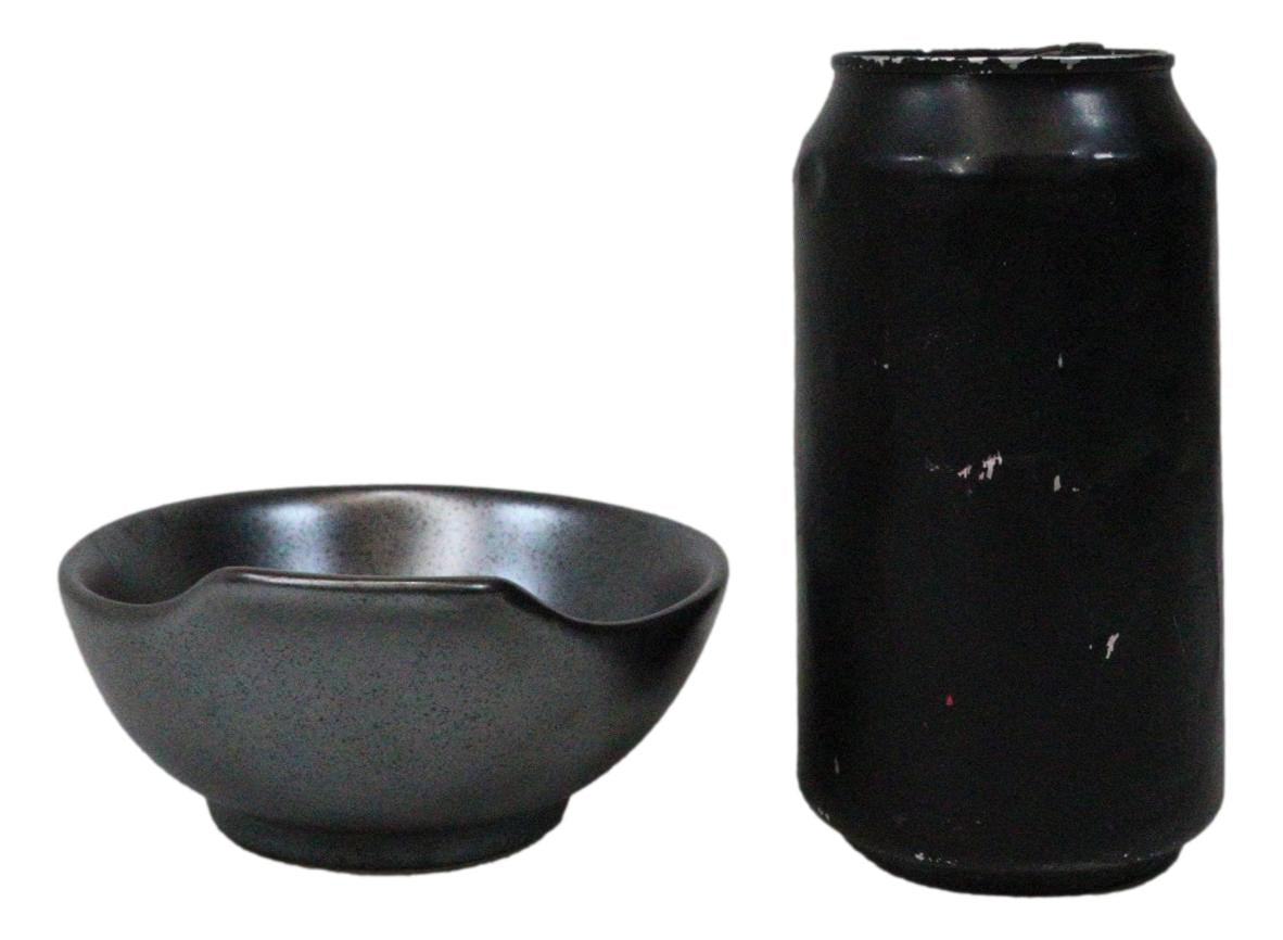 Pack Of 5 Tetsu Kesho Black Small Ponzu Sauce Miso Soup Bowls With Handle 5oz