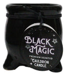 Pack of 12 Ceramic Witch Halloween Black Magic Cauldron Scented Pillar Candles