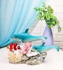 Ocean Blue Dolphins Clownfish Swimming By Coral Reef and Sea Anemone Figurine