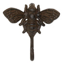 Set Of 2 Rustic Cast Iron Cottage Busy Bumblebee Insect Bee Wall Hooks Organizer