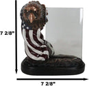 Patriotic Bald Eagle With American Flag Beveled Engravable Glass Frame 6"x4"