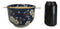 Midnight Blue Plum Blossoms Large 24Oz Donburi Ramen Bowl With Chopsticks Set