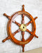 Nautical Marine Vintage Wood Brass Ship Steering Helm Boat Wheel Wall Decor 23"D