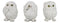 Wisdom Of The Forest See Hear Speak No Evil White Snowy Owls Mini Figurines Set