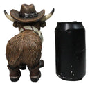 Western Scottish Highlands Cattle Cow Turquoise Rock Cowboy Hat Boots Figurine