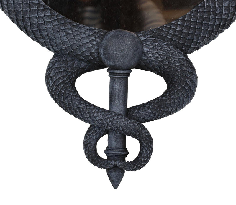 Occultic Sabbatic Goat Idol Baphomet With Caduceus Serpent Snakes Wall Mirror