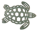 Nautical Marine Verdigris Giant Sea Turtle Rustic Cast Iron Wall Or Table Trivet