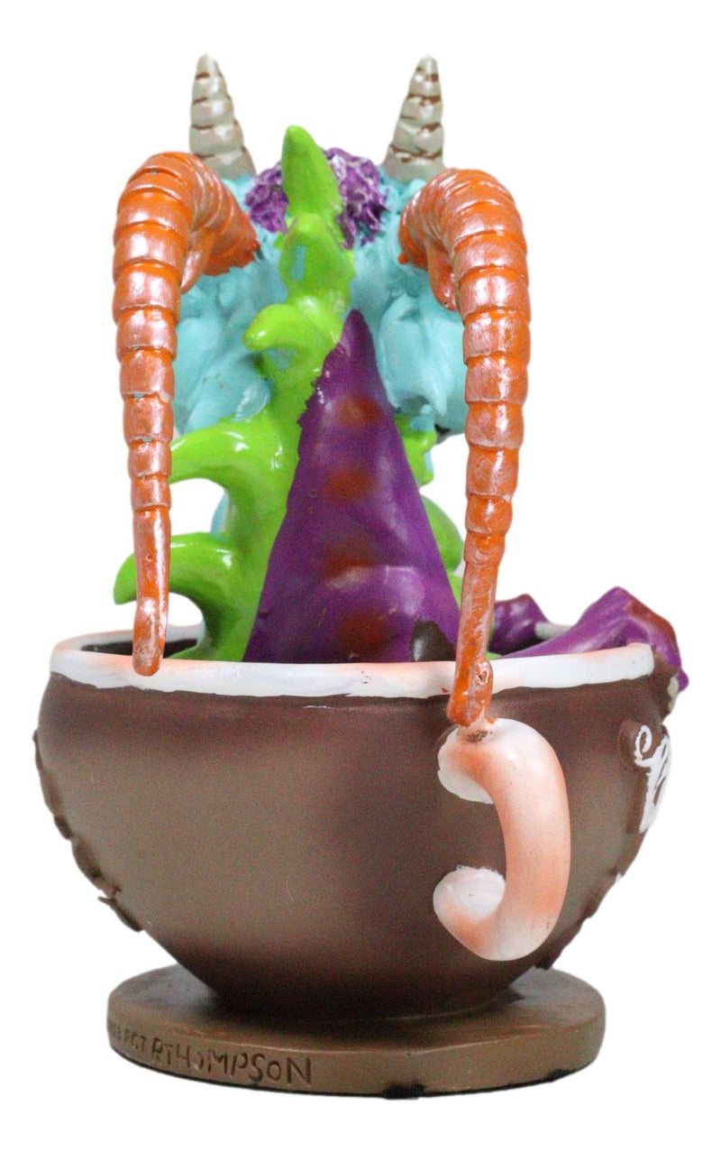 Whimsical Hot Chocolate With Rupert Drake Baby Dragon In Saucer Cup Figurine