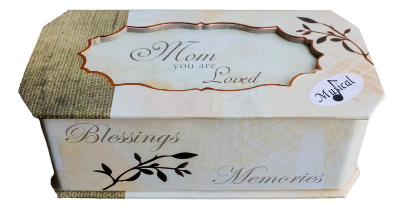 Blessings Memories Love Joy Mom You Are Loved Wind Up Musical Mirror Trinket Box