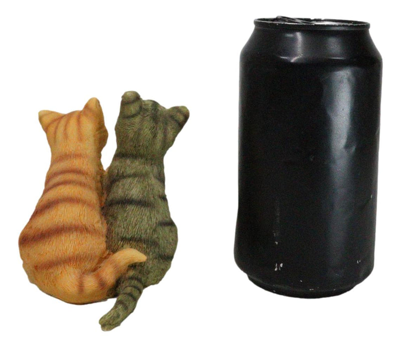 Realistic Animal Pets Sitting 2 Orange And Gray Tabby Cats Collectible Figurine