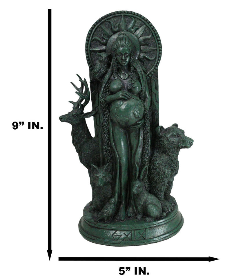 Greek Goddess Gaia Pregnant With Earth Accompanied By Animals Figurine