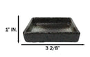 Set Of 6 Charcoal Grey Tone Hakumu Art Ceramic Square Condiment Sauce Dishes 2oz