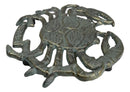 Nautical Marine Verdigris Sea King Crab Rustic Cast Iron Wall Or Table Trivet