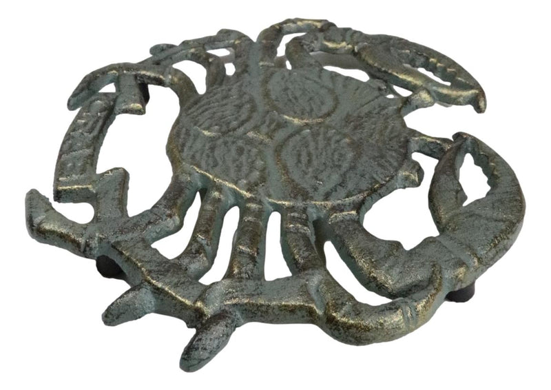Nautical Marine Verdigris Sea King Crab Rustic Cast Iron Wall Or Table Trivet