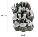 Snow Capped Wolf Den Rocky Cave Lair With Pine Trees LED Display Stand Sculpture