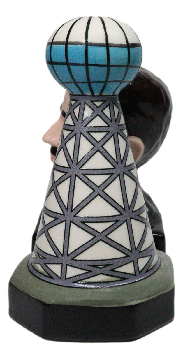 Nikola Tesla And Wardenclyffe Plant Tower Ceramic Salt And Pepper Shakers Set