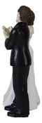 Love Never Dies Skeleton Wedding Couple Bride and Groom Love Hand Sign Figurine