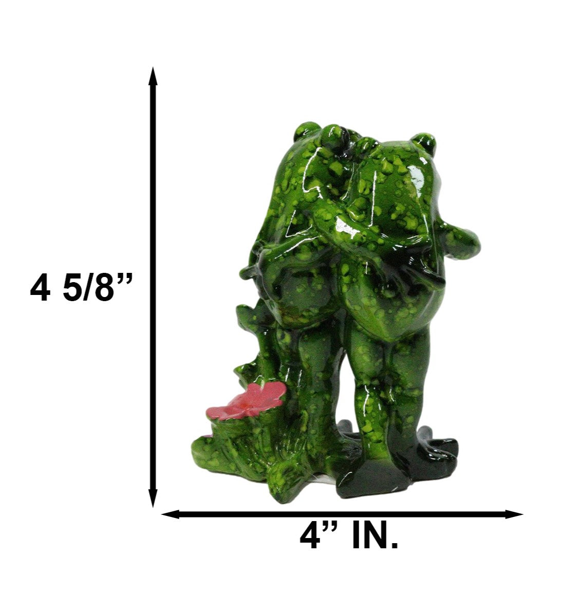 Ebros Romantic Frog Couple Heart Hands Polyresin Figurine 4.75"
