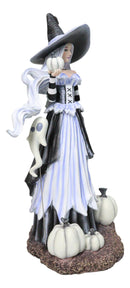 Fantasy Amy Brown Ghost Pumpkins Witch With Bat and Haunted Spirit Figurine