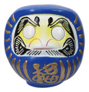 Blue Talisman of Wisdom Luck Japanese Zen Daruma Figurine With Unpainted Eyes