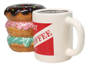 Donut Shop Breakfast Donuts And Hot Coffee Mug Ceramic Salt Pepper Shakers Set