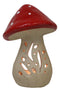 Whimsical Cottage Magic Red Toadstool Mushroom Ceramic Votive Candle Holder