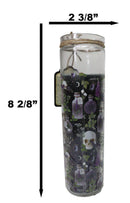 Pack of 2 Skulls and Poisonous Plants Scented Tube Candles in Glass Jars 8"H