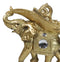 Feng Shui Golden Thai Buddha Elephant With Leaf and White Crystals Wine Holder