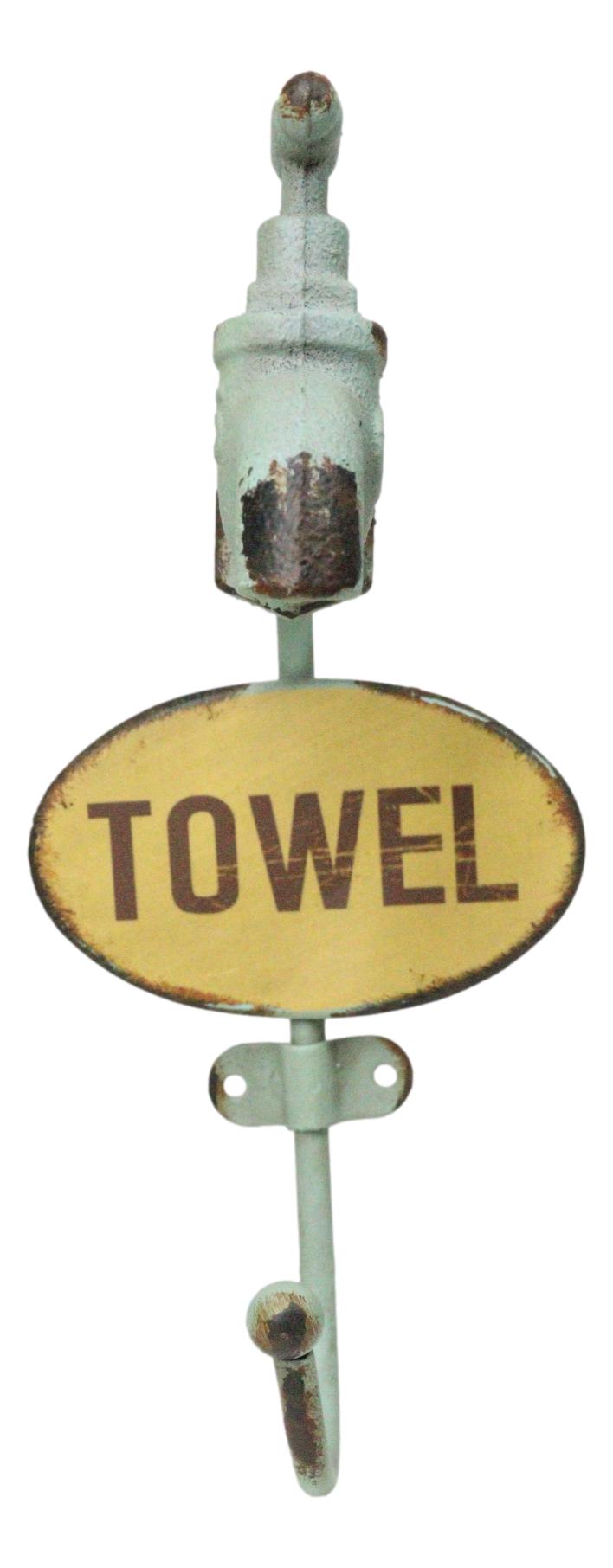 Set Of 2 Cast Iron Vintage Old Fashioned Spigot Faucet Towel Coat Wall Hooks