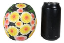 Day of The Dead Metallic Bright Sunflowers Floral Blooms Sugar Skull Figurine