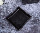 Set Of 6 Kokuyo Black Minimalist Ceramic Square Condiment Sauce Dishes 2oz