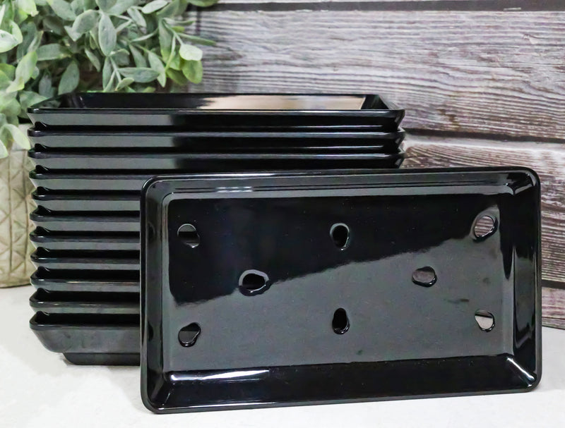 Pack Of 12 White Neta Zara Sushi Case Sashimi Plates With Drip Holes 8" By 3.75"