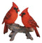 Wildlife Nature 2 Northern Red Cardinal Birds Perching On Branch Figurine