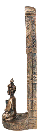 Zen Meditating Buddha Monk With 7 Chakra Zones Gem Colors Incense Holder Statue