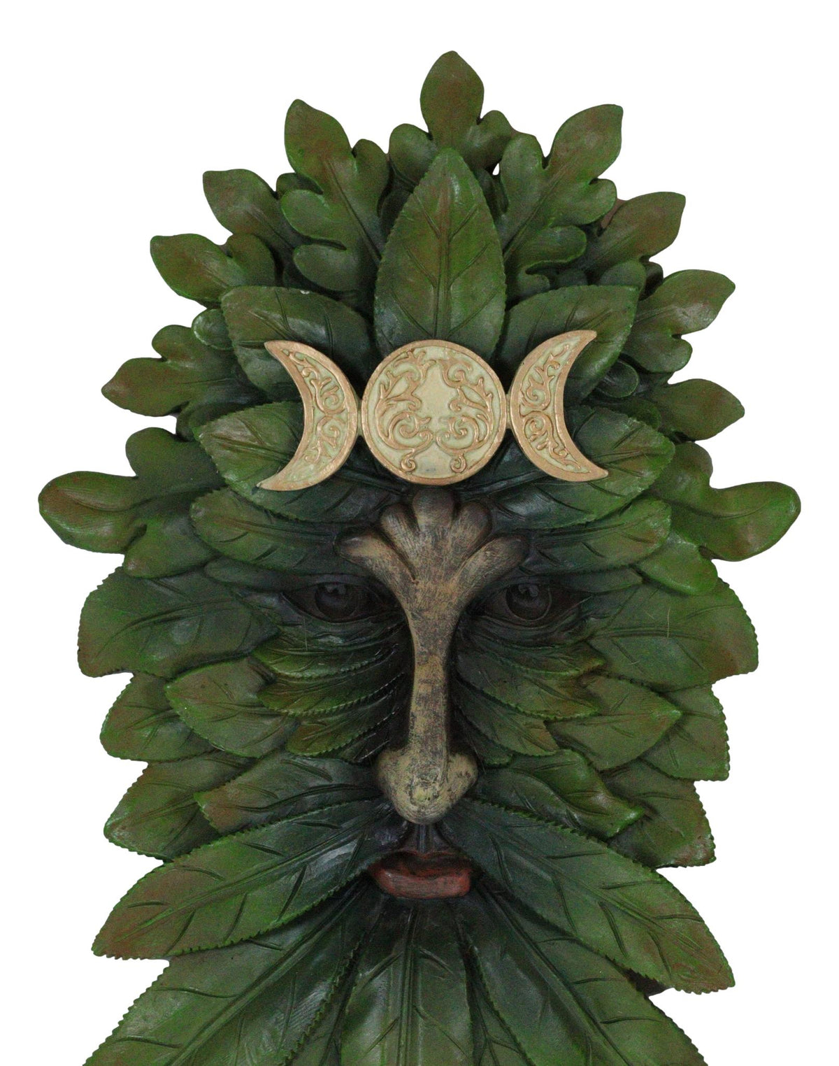 Nature Spirit God Celtic Greenman Wicca Triple Moon Tree Ent Wall Decor Plaque - Ebros Gift