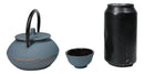 Sky Blue Hobnails Textured Petite Cast Iron Teapot 10oz With 4 Mini Tea Cups Set