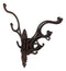 Cast Iron Rustic Victorian Scrollwork Spinning Swivel Multi Points Wall Hook