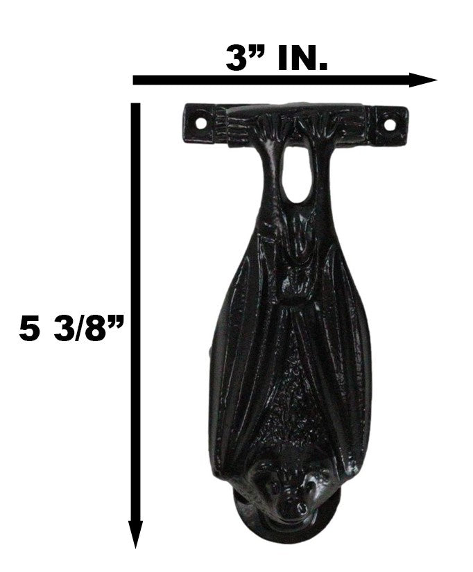 Cast Iron Rustic Black Creature Of The Night Nocturnal Bat Sleeping Door Knocker