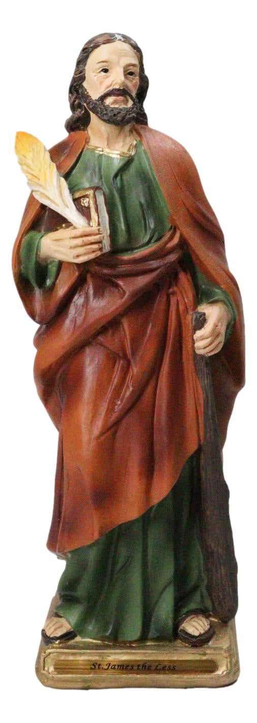 Christian Apostle Disciple of Jesus Saint James The Less With Gospel Figurine 8"